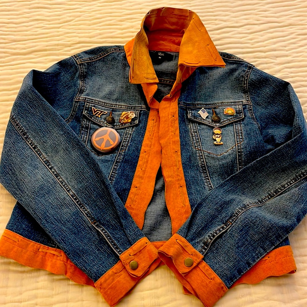 Virginia Tech Custom embroidered Jean Jacket. One of a kind!!!